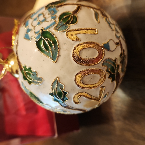 Lenox First Christmas 2001 Cloisonne Ornament - Picture 2 of 4
